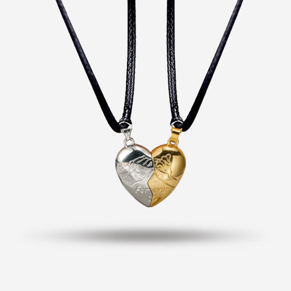Fashion Couple Magnetic Heart Pendant Necklace for Girls & Boys