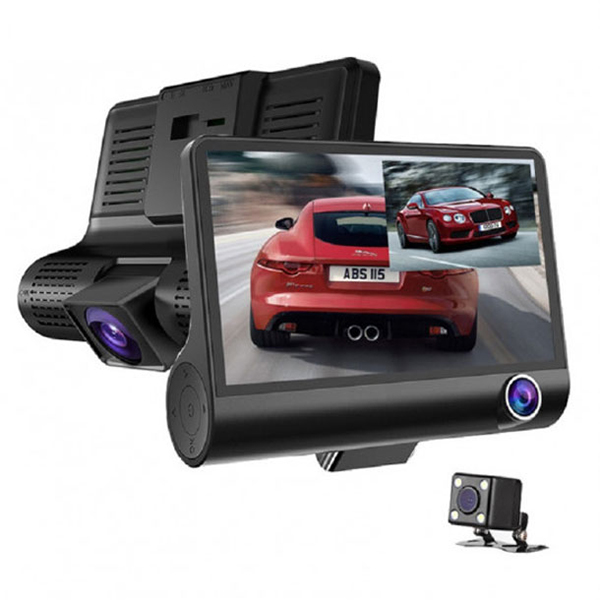 3-Lens Full HD 1080P WDR Dashcam Comprehensive Video Coverage for Car
